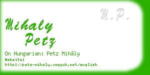 mihaly petz business card